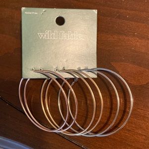 Wild fable bronze/gold/silver hoop earrings- nickel free